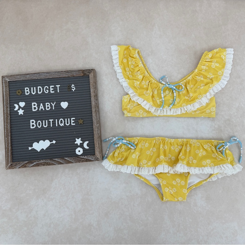 Wildling Yellow Floral Ruffle Bikini